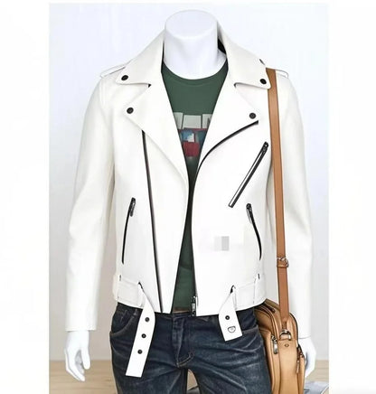 Men's Leather Jacket Fashionable Casual Coat Motorcycle Style Regular Cut Chinese Brand Stock AE New Autumn Winter Collection