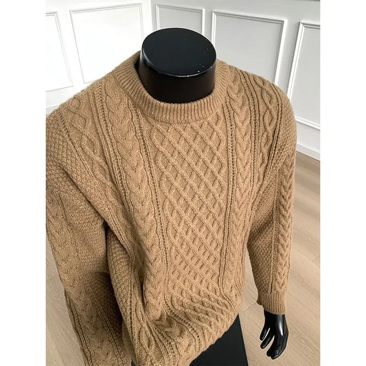 Cozy Winter Jumper Unisex Oversized Christmas Sweater Men Women Soft Casual Knit Pullover Long Sleeve Top for Cold Weather M-3XL