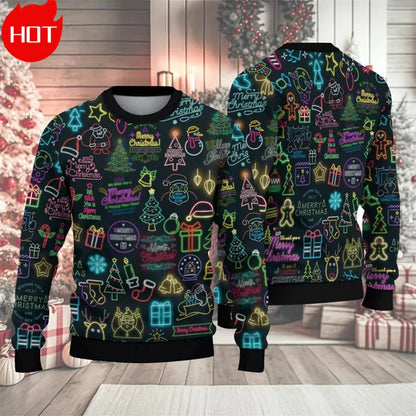 Merry Christmas 3D Printed Sweatshirts Santa Claus Graphic Christmas Sweater Men Fashion Ugly Christmas Sweater New In Sweaters