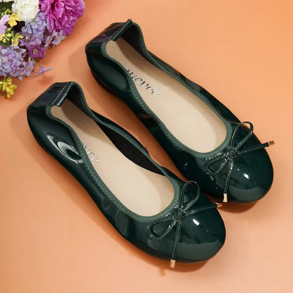 2024 Women Leather Breathable Ladies Comfortable Ballet Flats Driving Shoe Fashion Slip on Shallow Loafers Office Flat Boat Shoe