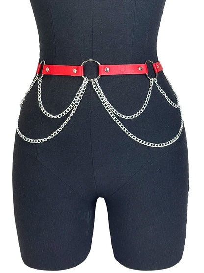  Women Fashion Waistband Accessory Leisure Punk Gothic Clothing Jewelry Belt Sexy Leather Harness Belt Waist Chain Harness