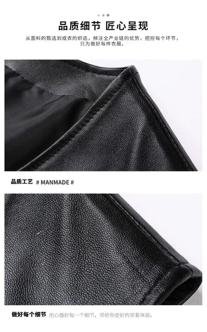 Genuine Leather Motorcycle Vest Mens sheepskin Leather Waistcoat biker sleeveless jacket clothing chaleco bullet proof club vest