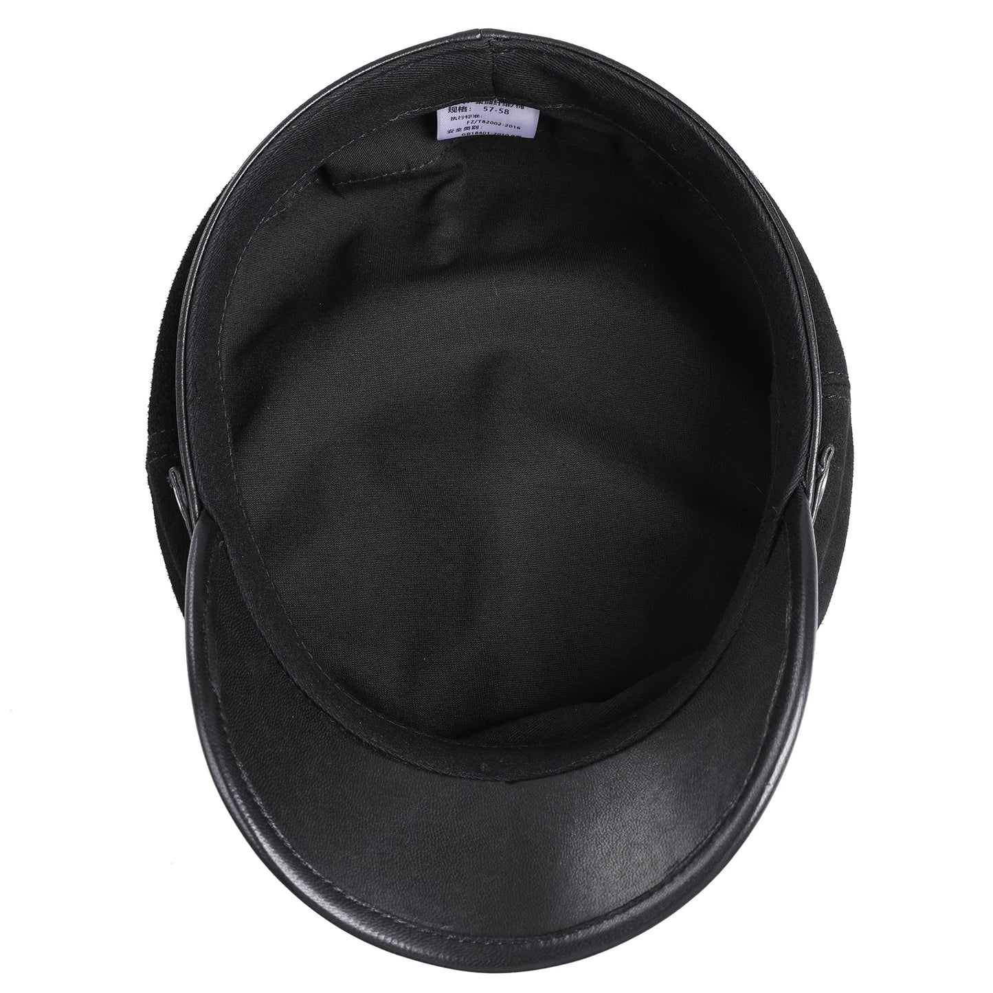 BOONJOVIA 100% Genuine Suede Leather Unisex Classic British Flat Top Cap-Military Army Style Sailo Hat-Breton Fiddler Hat