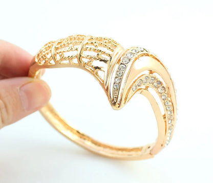 Women Jewelry Sets For Wedding Accessories African Beads Crystal Pendant Statement Dress Necklace Earrings Bracelet Ring Set