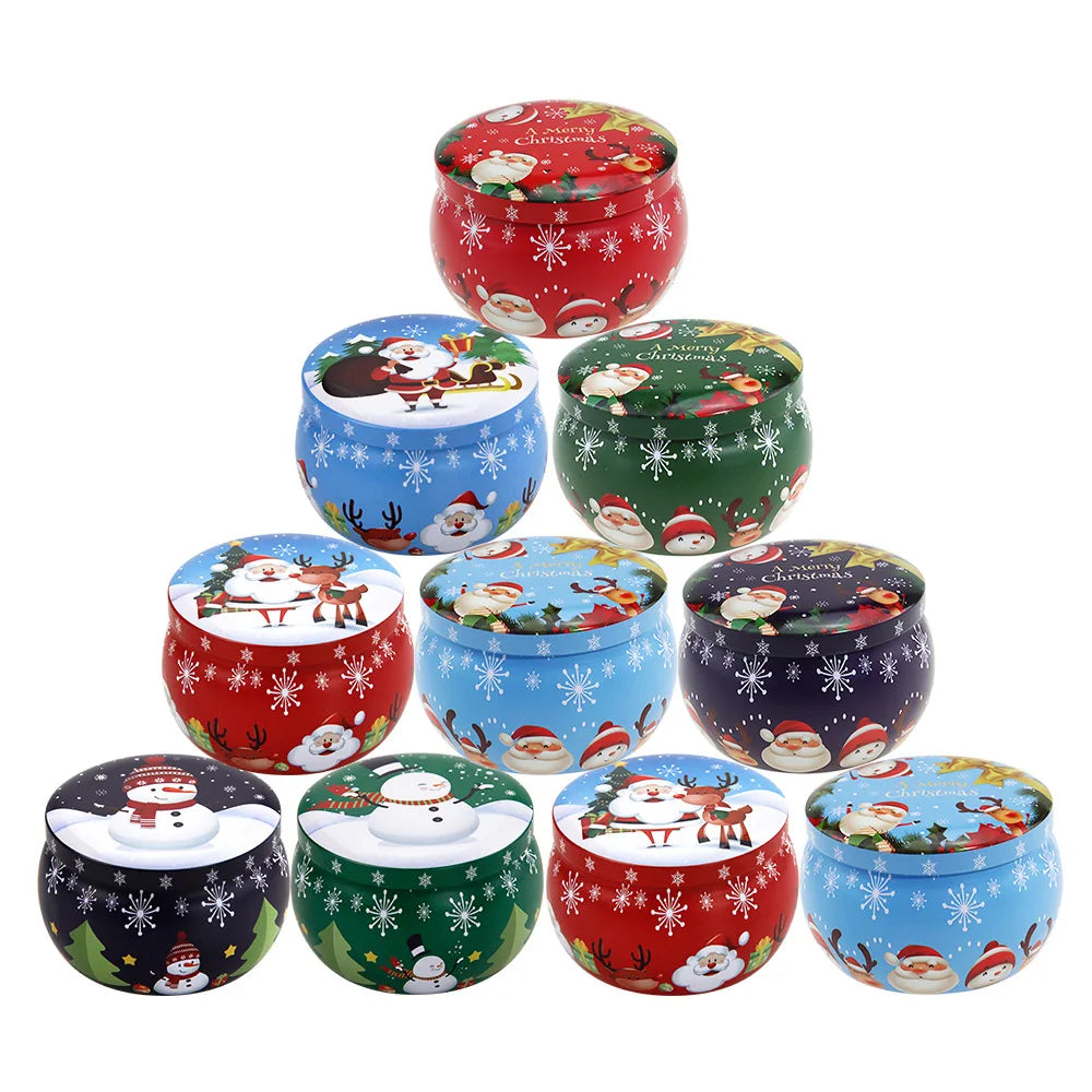 Christmas Candy Box Chocolate Sweets Aromatherapy Candle Jars DIY Ornaments Childrens Christmas Gifts 2023 New Year Decoration