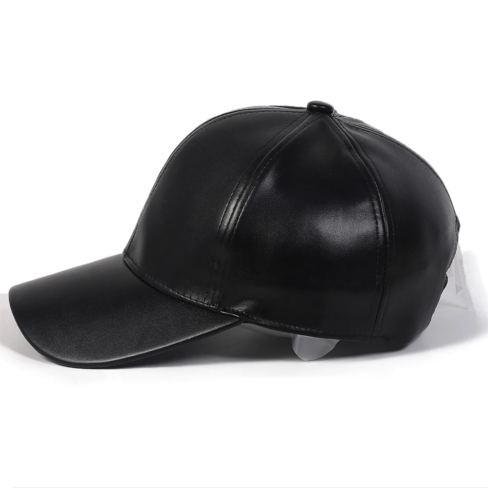 FS Luxury Brand Baseball Caps For Men Winter Women PU Leather Hat Black Trucker Hats Streetwear Hip Hop Cap Casquette Homme 2025