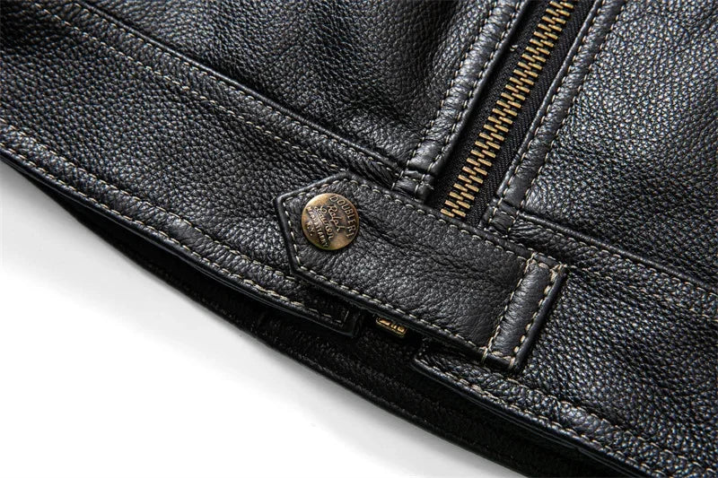 Protective Rider Clothing Natural Cow Leather Jacket Men Motor Biker Coat Mens Motorcycle Genuine Jaqueta