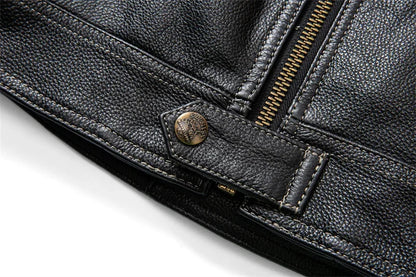 Protective Rider Clothing Natural Cow Leather Jacket Men Motor Biker Coat Mens Motorcycle Genuine Jaqueta