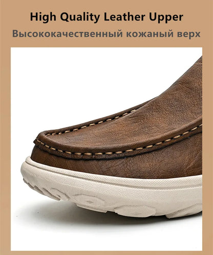 New Leather Men's Loafers Luxury Men Casual Shoes Fashion Lightweight Driving Shoes Breathable Men's Shoes Handmade Flat Shoes