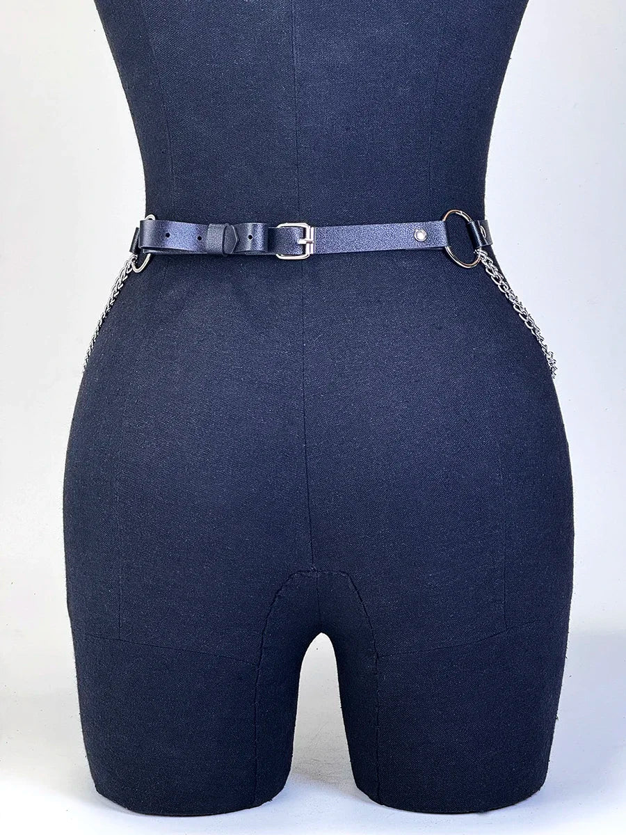  Women Fashion Waistband Accessory Leisure Punk Gothic Clothing Jewelry Belt Sexy Leather Harness Belt Waist Chain Harness