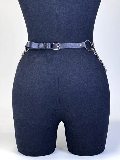  Women Fashion Waistband Accessory Leisure Punk Gothic Clothing Jewelry Belt Sexy Leather Harness Belt Waist Chain Harness