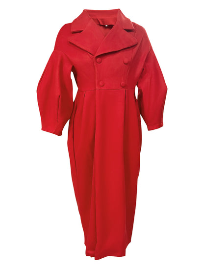 Winter Coat For Women Fashion Solid Loose Lapel Double Breasted Trench Vintage Long Sleeve Jackets Warm Thick Woman New In Coats