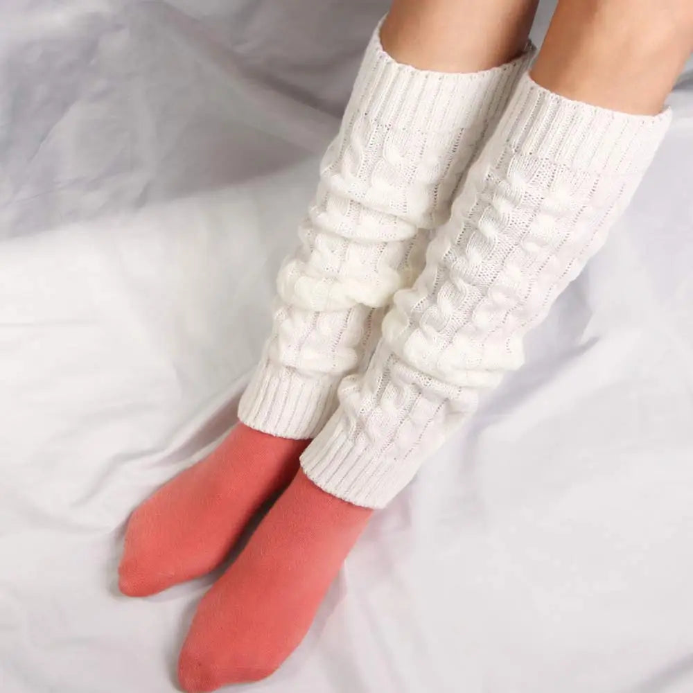 Winter Sweet Lolita Autumn Wool Ball Knitted Leg Warmers Leg Warm Socks Foot Cover Knee Cover