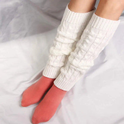 Winter Sweet Lolita Autumn Wool Ball Knitted Leg Warmers Leg Warm Socks Foot Cover Knee Cover