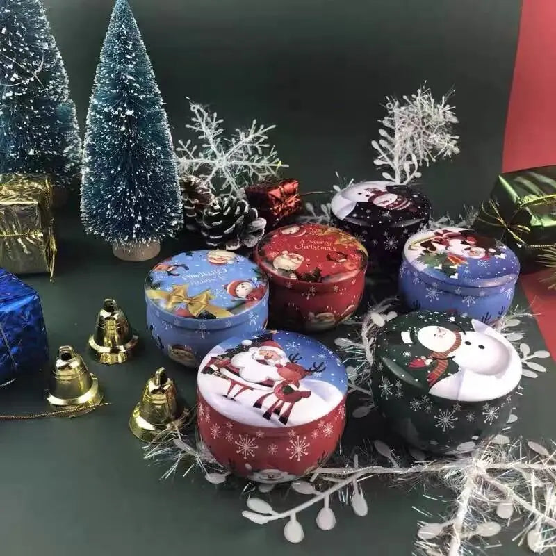 Christmas Candy Box Chocolate Sweets Aromatherapy Candle Jars DIY Ornaments Childrens Christmas Gifts 2023 New Year Decoration