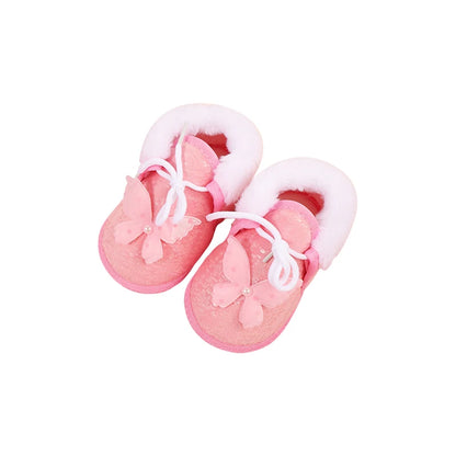 Cute Baby Girls Winter Boots Warm Fleece Lined Snow Shoes with Anti-Slip Sole for Toddlers in Cold Weather