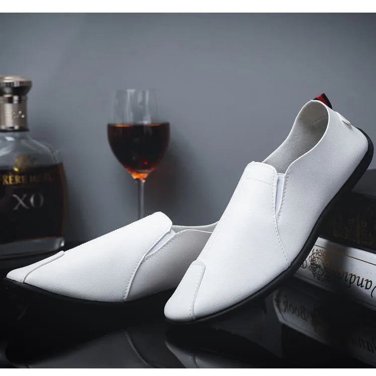 Leather Shoes Men's Shoes 2023 Spring and Autumn Season New Soft Sole Bean Shoes, Casual Shoes, Men's Lazy Shoes, Single Shoes