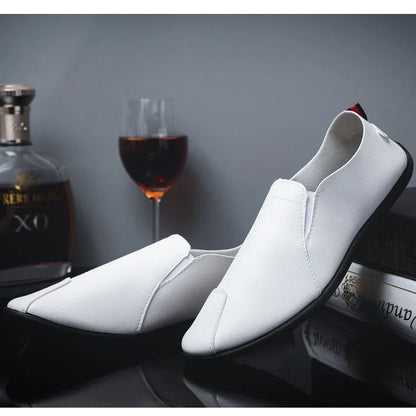 Leather Shoes Men's Shoes 2023 Spring and Autumn Season New Soft Sole Bean Shoes, Casual Shoes, Men's Lazy Shoes, Single Shoes