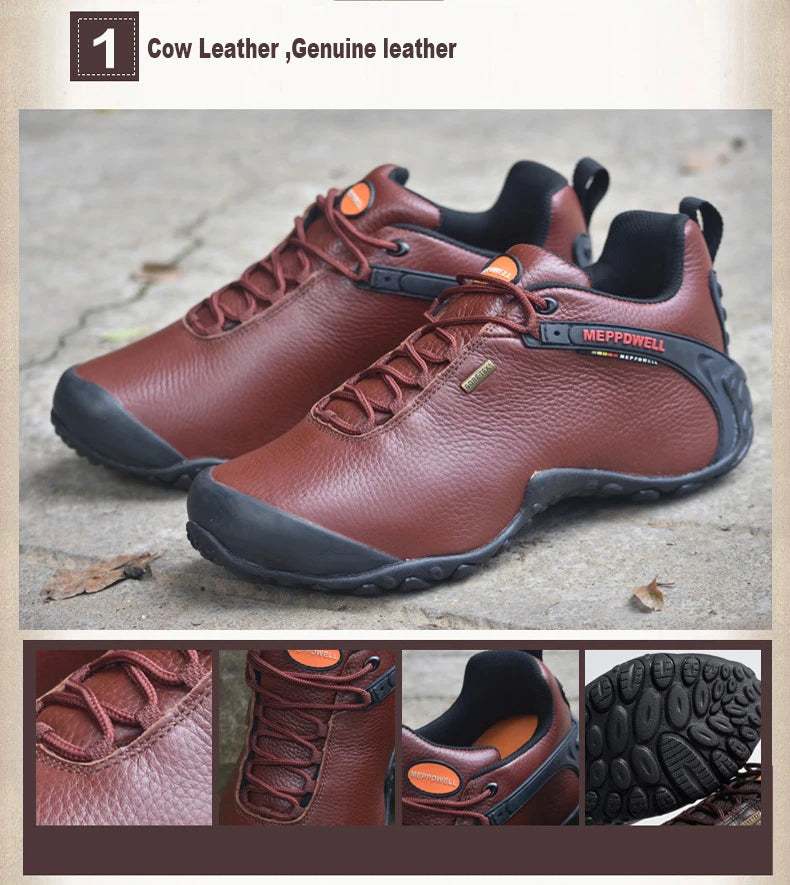 Genuine Leather Autumn Winter Men Outdoor Sneakers Casual Shoes Men's Walking Boots Climbing Shoes Flats Safety Work Shoes