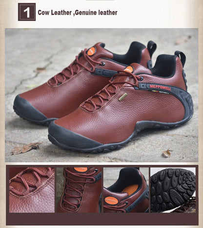 Genuine Leather Autumn Winter Men Outdoor Sneakers Casual Shoes Men's Walking Boots Climbing Shoes Flats Safety Work Shoes