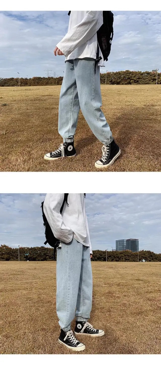 Winter Jeans Men Warm Joggers Jeans Harem Pants Thickdenim Pants men sweatpants elastic jean for men pants male jeans