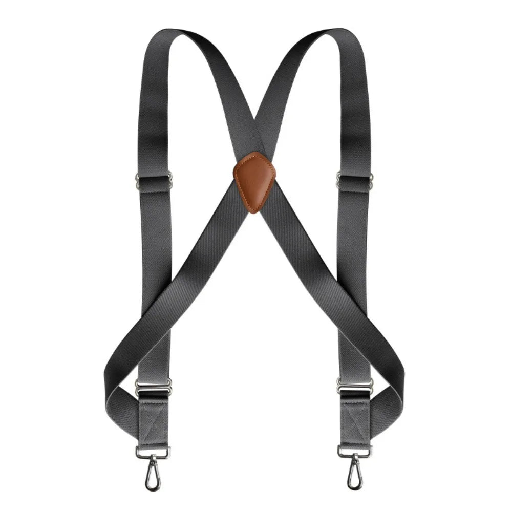 Fashion Retro Suspenders for Men Metal Clip British Style Leather Suspenders Anti-slip Suit Accessories Suspender Clip Business