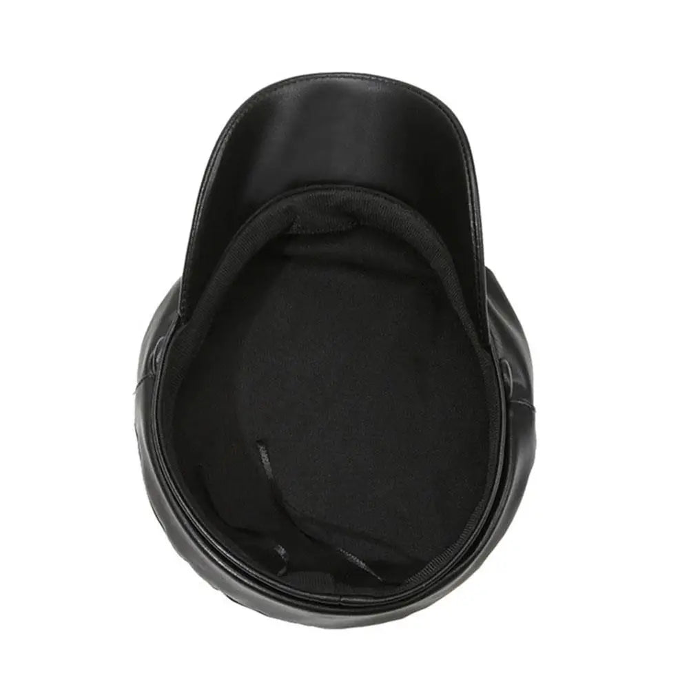 New Women's PU Leather Beret Hat Vintage England Flat Top Newsboy Caps Outdoor Casual Visor Black Artist Fashion Painter Hat