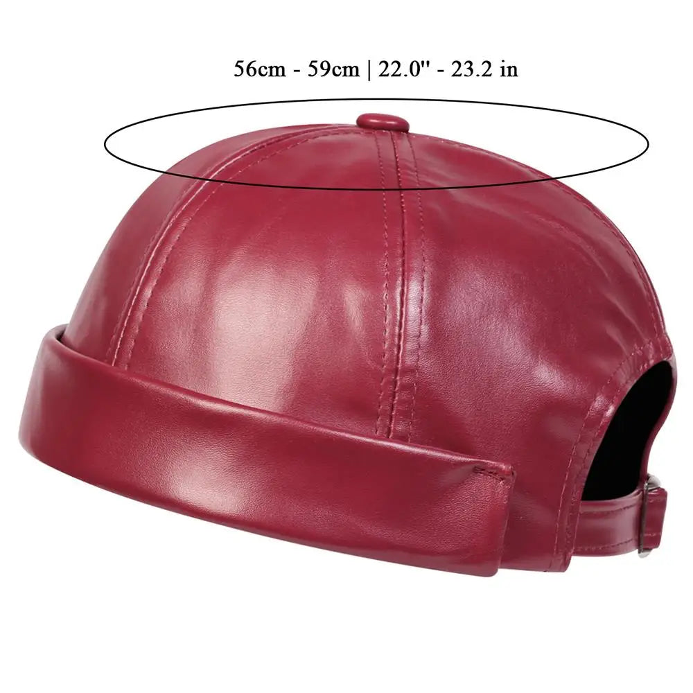 Men Women PU Leather Landlord Caps Retro Autumn Winter Adjustable Melon Skin Hats Hip Hop Hat Painter Cap Fashion Men Street Hat