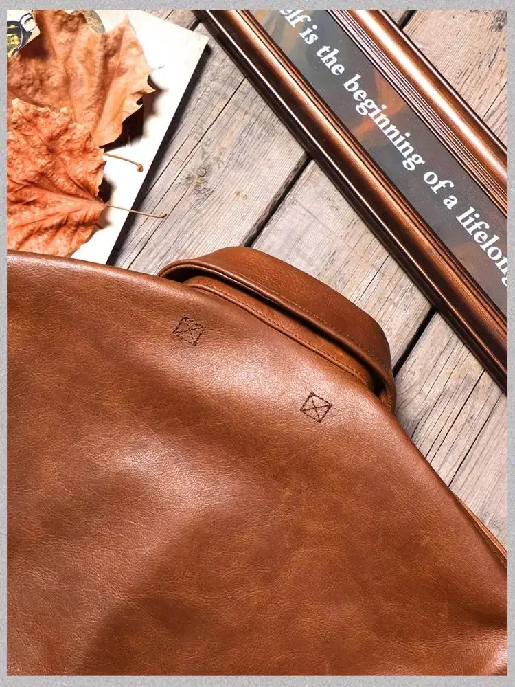 New Classical A-2 Oil Wax Cowhide Men's Genuine Leather Jacket Luxury Brown Excape Bomber Rider  Motorcycle Real Leather Coats