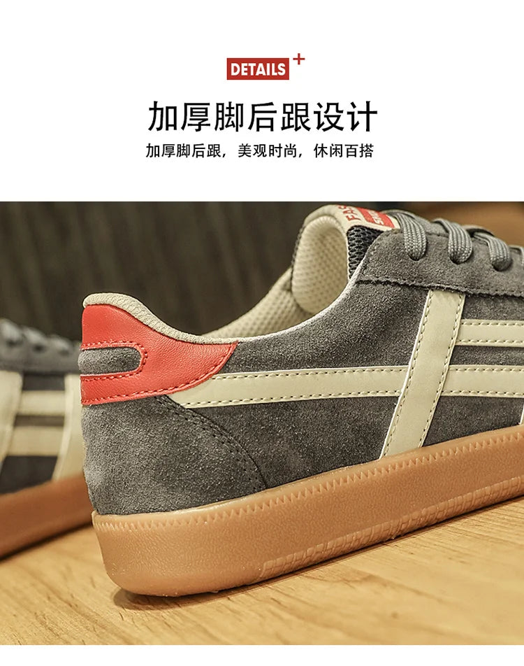 Genuine Leather Men Shoes Flat Casual Fashion Retro Training Shoes Outdoor Comfortable Athletics Sport Shoes Male Sneakers