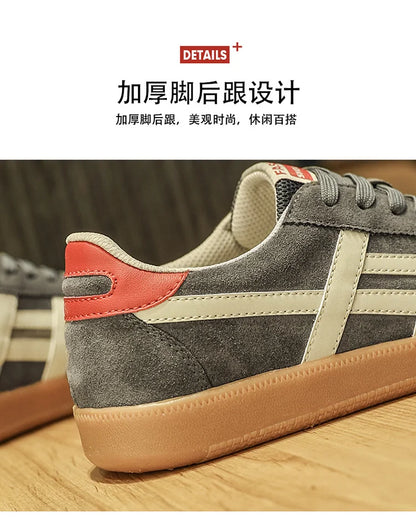 Genuine Leather Men Shoes Flat Casual Fashion Retro Training Shoes Outdoor Comfortable Athletics Sport Shoes Male Sneakers