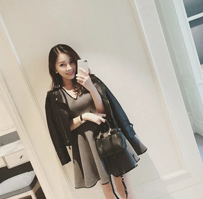 Coats Woman Spring Autumn Leather Jacket for Women New Products Korean Reviews Clothes High Quality Pretty Style Cheap Deals