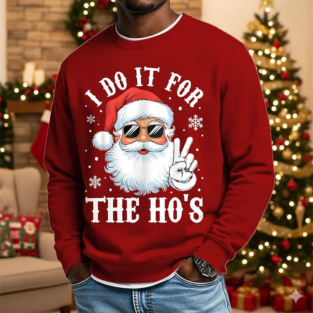 Ugly Sweaters Christmas Men's Santa Claus Funny Sweatshirt Cool Party 3D Long Sleeve Crew Neck Crewneck 3D All Seasons Designer