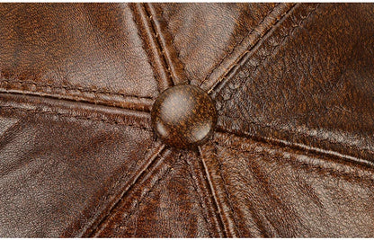 Tax excluded, add at checkout if applicable Fashion Men Genuine Cowhide Leather Baseball Cap Casual Real Leather Hat Autumn Wint