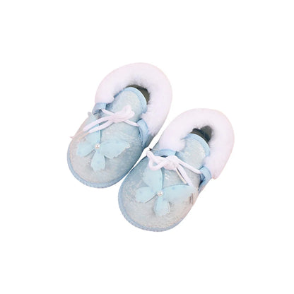 Cute Baby Girls Winter Boots Warm Fleece Lined Snow Shoes with Anti-Slip Sole for Toddlers in Cold Weather