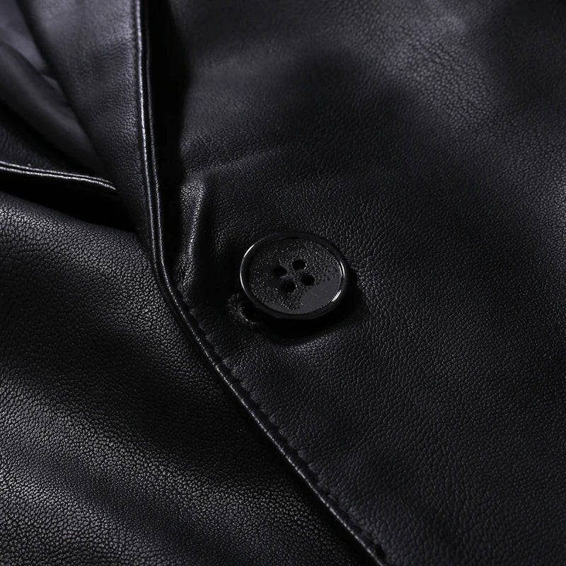 2024 Leather Men's Coat Trend Handsome British Style Autumn And Winter New Retro Casual Motorcycle Leather Jacket Men