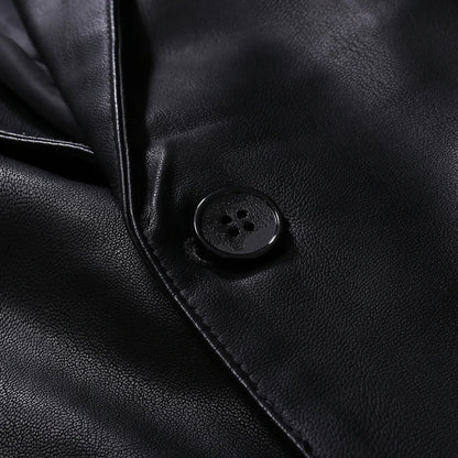 2024 Leather Men's Coat Trend Handsome British Style Autumn And Winter New Retro Casual Motorcycle Leather Jacket Men