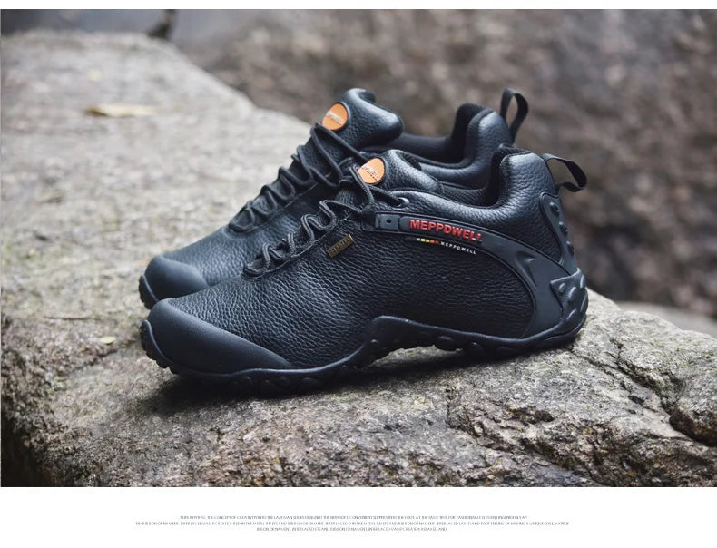 Genuine Leather Autumn Winter Men Outdoor Sneakers Casual Shoes Men's Walking Boots Climbing Shoes Flats Safety Work Shoes