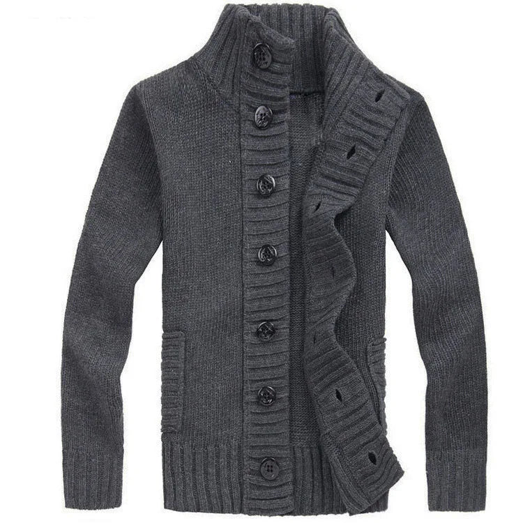 Men Sweater New Autumn Front Button Cardigan Stand Collar Sweaters for Men Coat Winter Warm Knitwear Clothing pull homme MY271