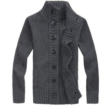 Men Sweater New Autumn Front Button Cardigan Stand Collar Sweaters for Men Coat Winter Warm Knitwear Clothing pull homme MY271