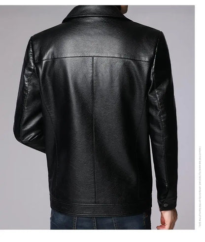 Warmth Thiened Real Leather Jaet Men's Casual Busin Sle eepskin Coat Dad Coat Loose Fit Winter Outerwear