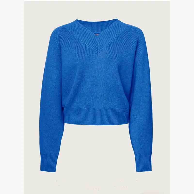 Fashion Sweater Woman Winter 2025 Vintage Oversize Sweaters Female Knitted Top V-neck Jumper Long Sleeve Autumn Women's Pulovers
