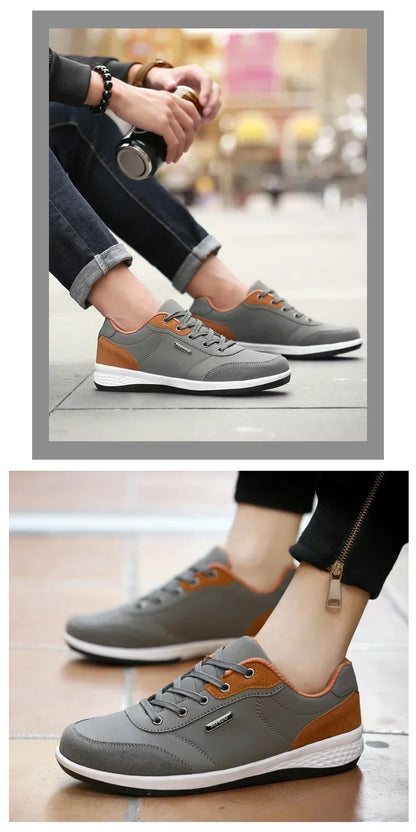 Leather Men Shoes Sneakers Trend Casual Shoe Comfortable Breathable Leisure Male Sneakers Non-slip Footwear Men Sports Shoes