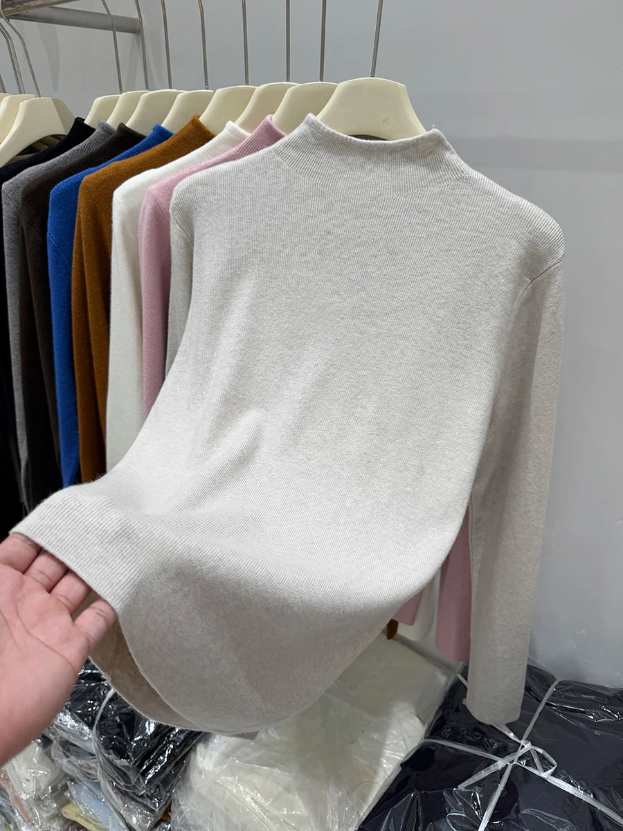 Sweater Women Autumn Winter Fashion Turtleneck Jumpers 2025 Female Long Sleeve Sweater Ladies Solid Knitted Soft Pullovers