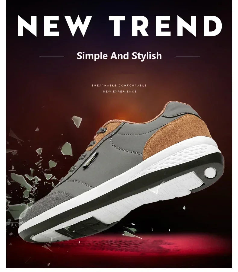 Leather Men Shoes Sneakers Trend Casual Shoe Comfortable Breathable Leisure Male Sneakers Non-slip Footwear Men Sports Shoes