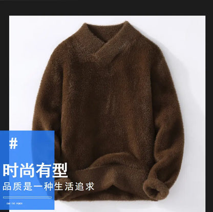 Sweaters men 2025 winter korean style mens warm sweater V-neck men sweaters autumn Men's wool pullovers men full size M-XXXL