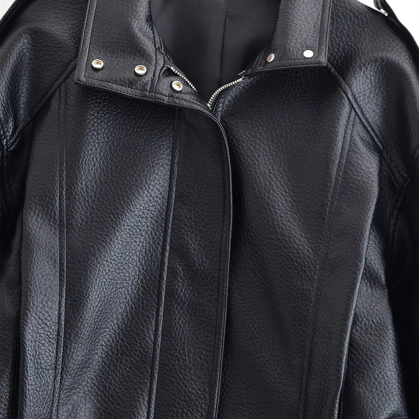 Chic Fashion Pu Leather Jackets Loose Female Short Outerwear Trend Casual High-quality Coats Vintage Motorcycle Fall Street Wear