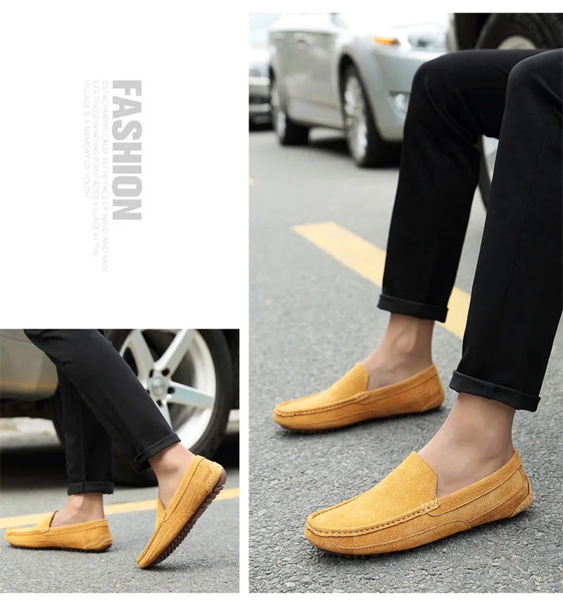Suede Leather Man Loafers Luxury 2022 Casual Shoes For Men Boat Shoes Handmade Men Slipon Driving Shoes Male Moccasins Zapatos
