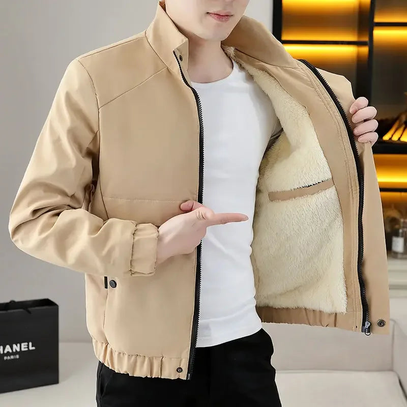 Winter Coat for Men Warm Thick Fleeced Casual Fast Delvery Vintage Quilted Padded Jacket Man High Quality New In Joker Work Cold