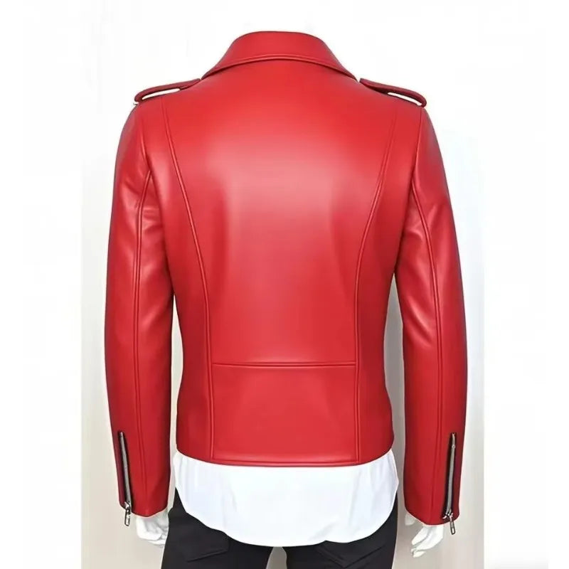 Men's Leather Jacket Fashionable Casual Coat Motorcycle Style Regular Cut Chinese Brand Stock AE New Autumn Winter Collection